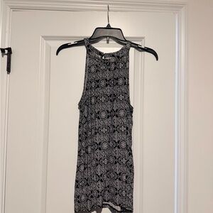 LOFT Black and White Printed High-Neck Tank